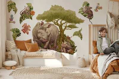Wall sticker 80x86 Wild safari in a pastel version