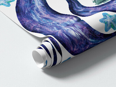Wall sticker 80x120 Astronaut space rockets in cartoon style
