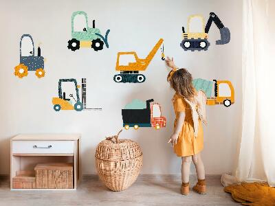 Wall sticker 80x121 Workers' vehicles in construction colors