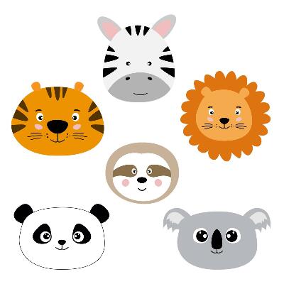 Wall sticker 80x121 A charming safari with wild animals