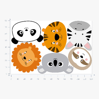 Wall sticker 80x121 A charming safari with wild animals