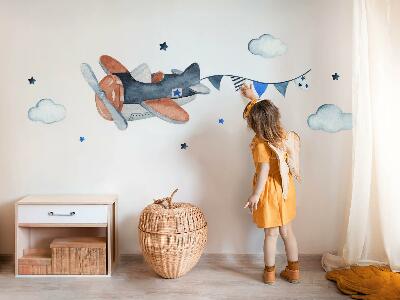 Wall sticker 80x127 Pastel plane in the watercolor sky