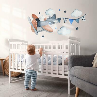 Wall sticker 80x127 Pastel plane in the watercolor sky