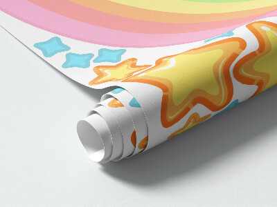 Wall sticker 80x143 Colorful unicorn in the rainbow sky