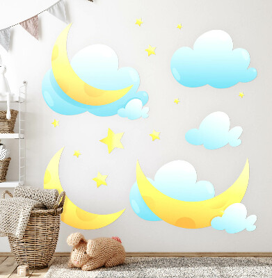 Wall sticker 80x128 Night sky with subtle moon and stars
