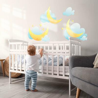 Wall sticker 80x128 Night sky with subtle moon and stars