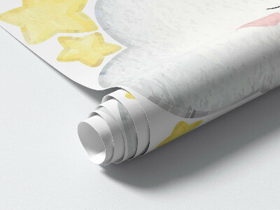 Wall sticker 80x145 Night clouds with stars in pastels