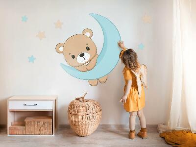 Wall sticker 80x88 A cute teddy bear against the background of the moon and stars