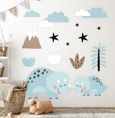 Wall sticker 80x135 Dinosaurs in pastel vegetation