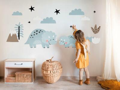 Wall sticker 80x135 Dinosaurs in pastel vegetation