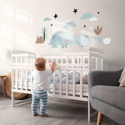 Wall sticker 80x135 Dinosaurs in pastel vegetation