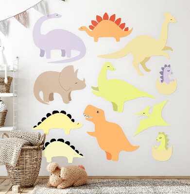 Wall sticker 80x113 Adorable pastel dinosaurs