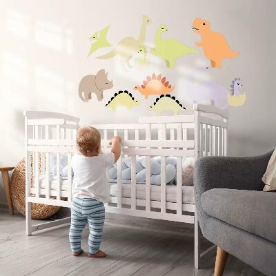 Wall sticker 80x113 Adorable pastel dinosaurs