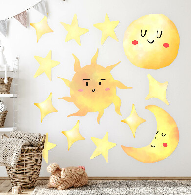 Wall sticker 80x119 Watercolor sky with stars and pastels