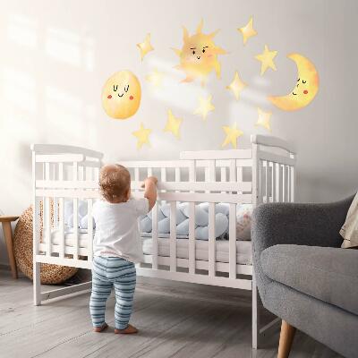 Wall sticker 80x119 Watercolor sky with stars and pastels