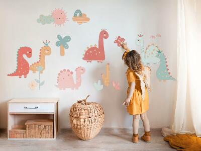 Wall sticker 80x122 Pastel world of dinosaurs in boho style