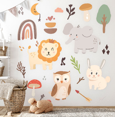 Wall sticker 80x146 Charming animal pattern in boho style