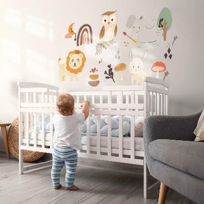 Wall sticker 80x146 Charming animal pattern in boho style