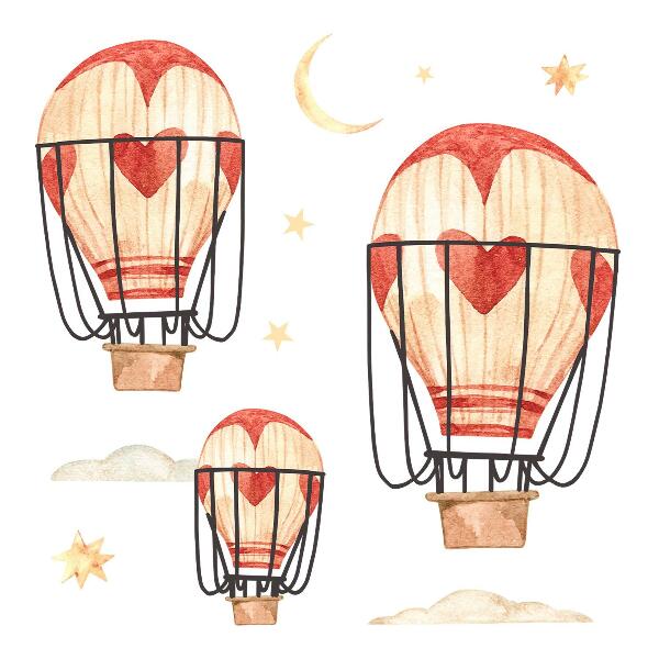 Wall sticker 80x132 Boho balloons and stars in watercolor style