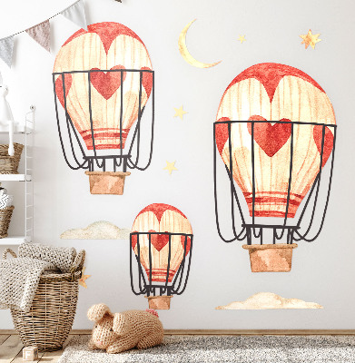 Wall sticker 80x132 Boho balloons and stars in watercolor style
