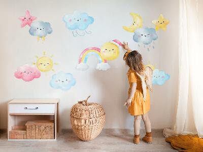 Wall sticker 80x119 Nature pastel sky motifs in watercolor style