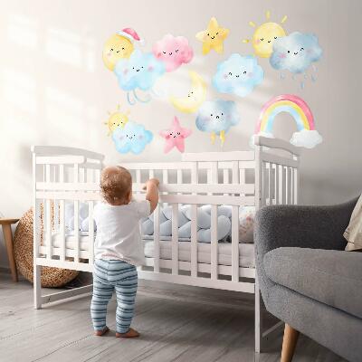 Wall sticker 80x119 Nature pastel sky motifs in watercolor style