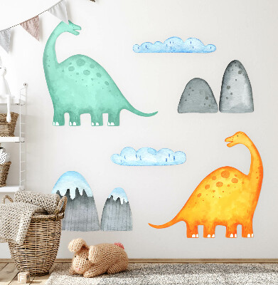Wall sticker 80x143 Dinosaurs in pastel watercolor landscapes