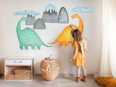 Wall sticker 80x143 Dinosaurs in pastel watercolor landscapes
