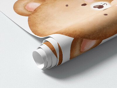 Wall sticker 80x137 Pastel teddy bears in a watercolor version