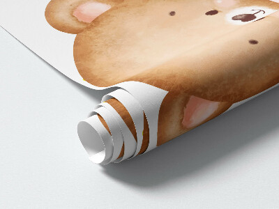 Wall sticker 80x140 Pastel watercolor teddy bears in a charming version
