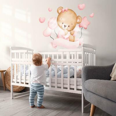 Wall sticker 80x119 A cute teddy bear in a delicate watercolor style