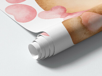 Wall sticker 80x119 A cute teddy bear in a delicate watercolor style