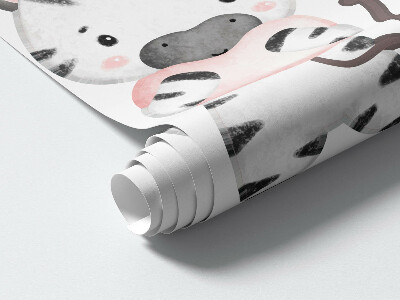Wall sticker 80x118 Safari with wild animals and balloons in watercolor