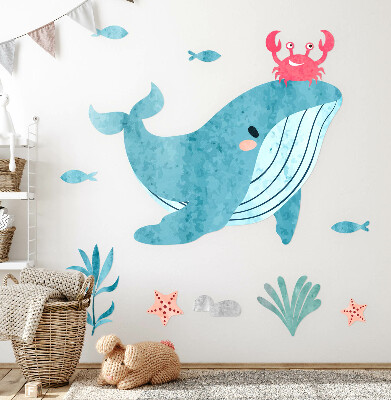 Wall sticker 80x97 An underwater land of watercolor creatures
