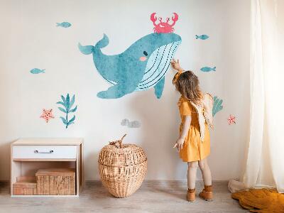 Wall sticker 80x97 An underwater land of watercolor creatures