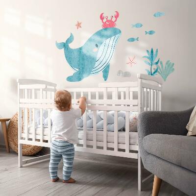 Wall sticker 80x97 An underwater land of watercolor creatures