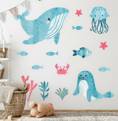 Wall sticker 80x146 A sea paradise in a watercolor style