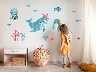 Wall sticker 80x146 A sea paradise in a watercolor style