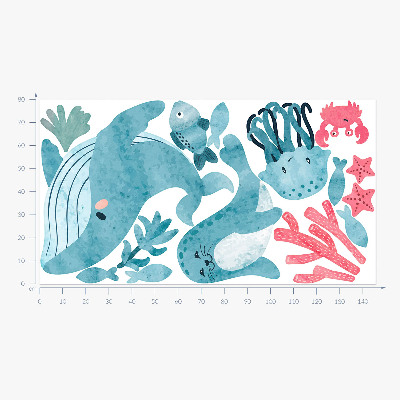 Wall sticker 80x146 A sea paradise in a watercolor style