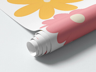 Wall sticker 80x112 Pastel floral accents in a cheerful version