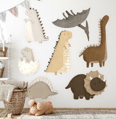 Wall sticker 80x122 Pastel cute dinosaurs in boho style