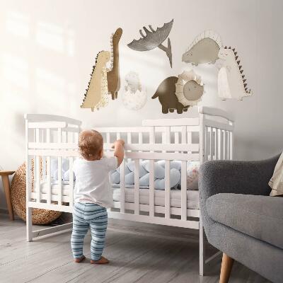 Wall sticker 80x122 Pastel cute dinosaurs in boho style