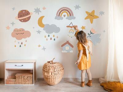 Wall sticker 80x132 Boho in pastel shades of sky and space
