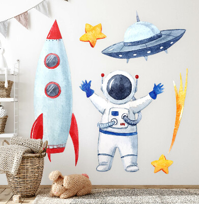 Wall sticker 80x136 Cosmic watercolors in pastel shades