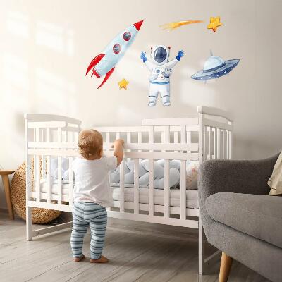 Wall sticker 80x136 Cosmic watercolors in pastel shades