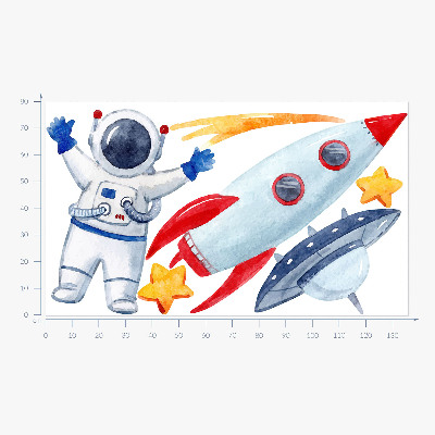 Wall sticker 80x136 Cosmic watercolors in pastel shades