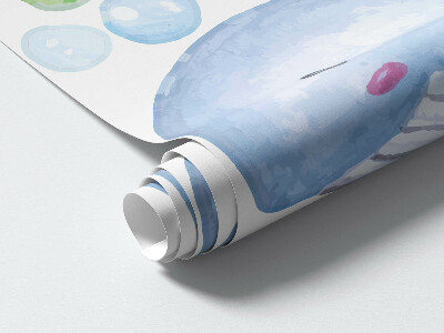 Wall sticker 80x113 Pastel underwater world of watercolor creatures