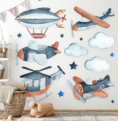 Wall sticker 80x114 Pastel air means of transport watercolor