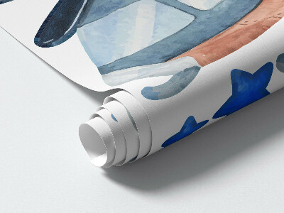 Wall sticker 80x114 Pastel air means of transport watercolor
