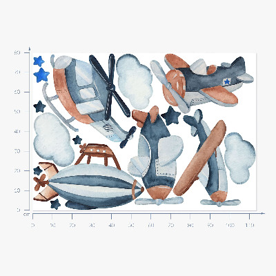 Wall sticker 80x114 Pastel air means of transport watercolor